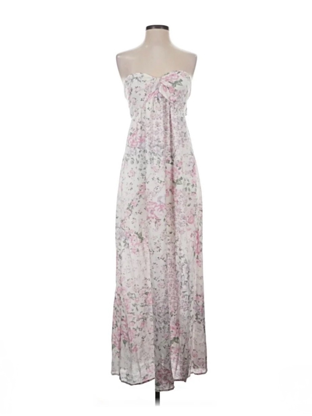 Hollister Strapless Floral Maxi Back Cutout Dress